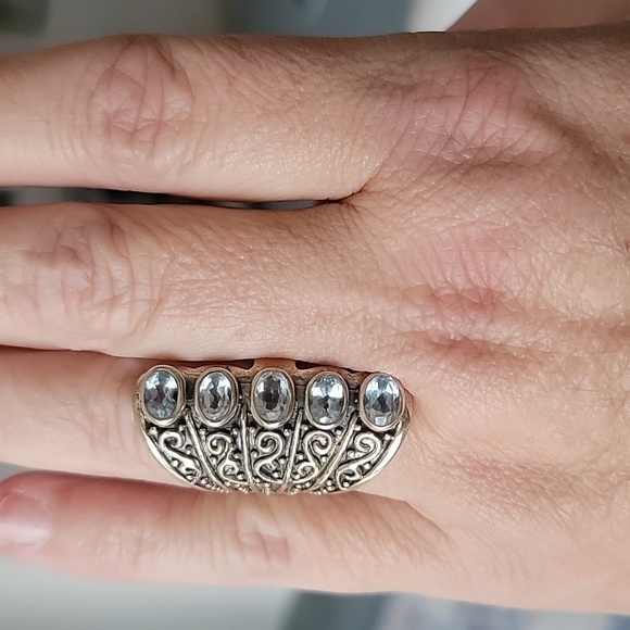 Blue Topaz Sterling Silver Ring - Picture 5 of 7